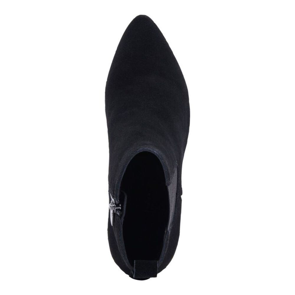 AQUA COLLEGE Womens Black Katlyn Pointed Toe Stacked Heel Suede Booties 9.5 M - Picture 3 of 4